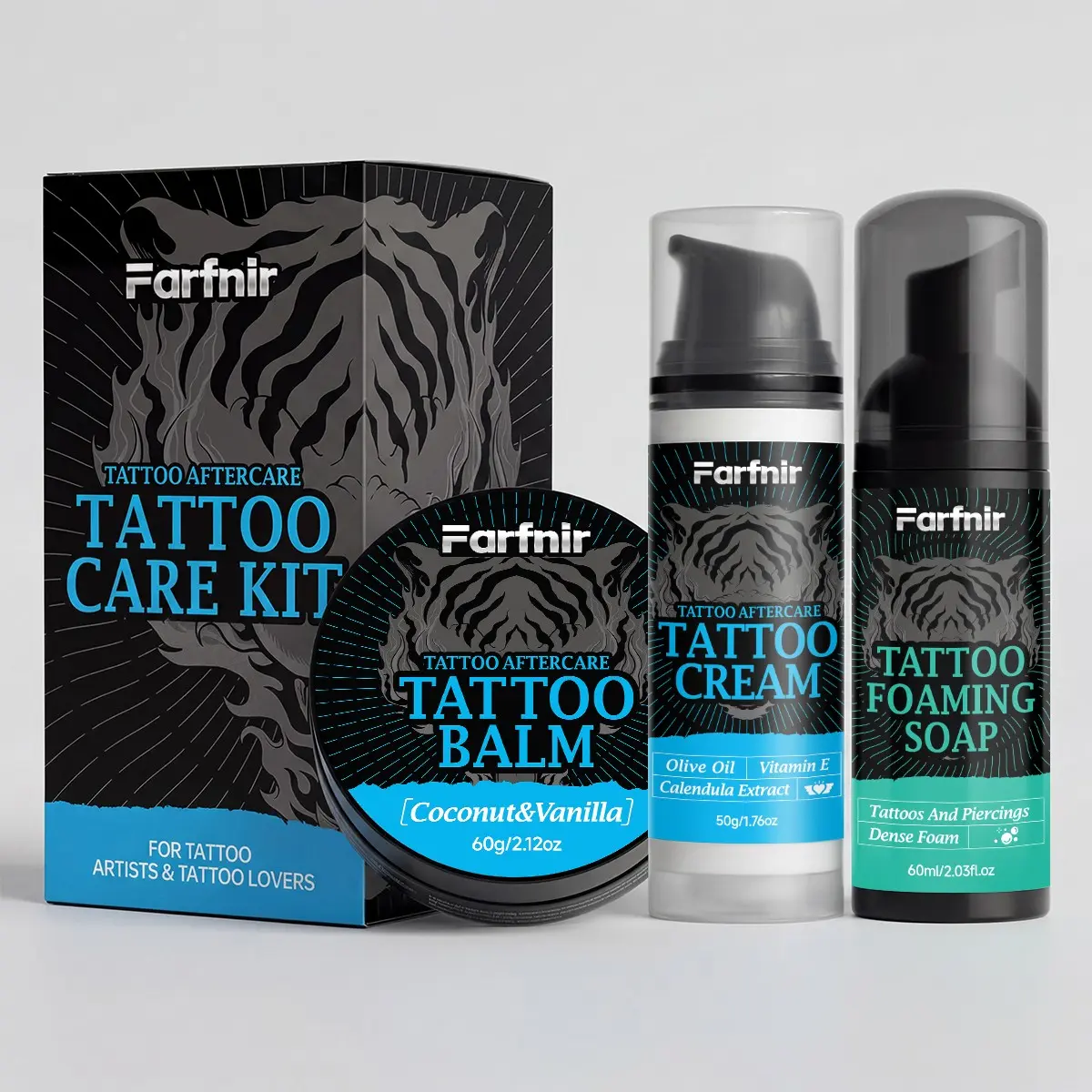 Tattoo Care Cleaning Kit, Tattoo Aftercare, Gentle Cleansing, Moisturizing, Brightens Tattoos, Removes Skin Impurities, Suitable for All Skin Types