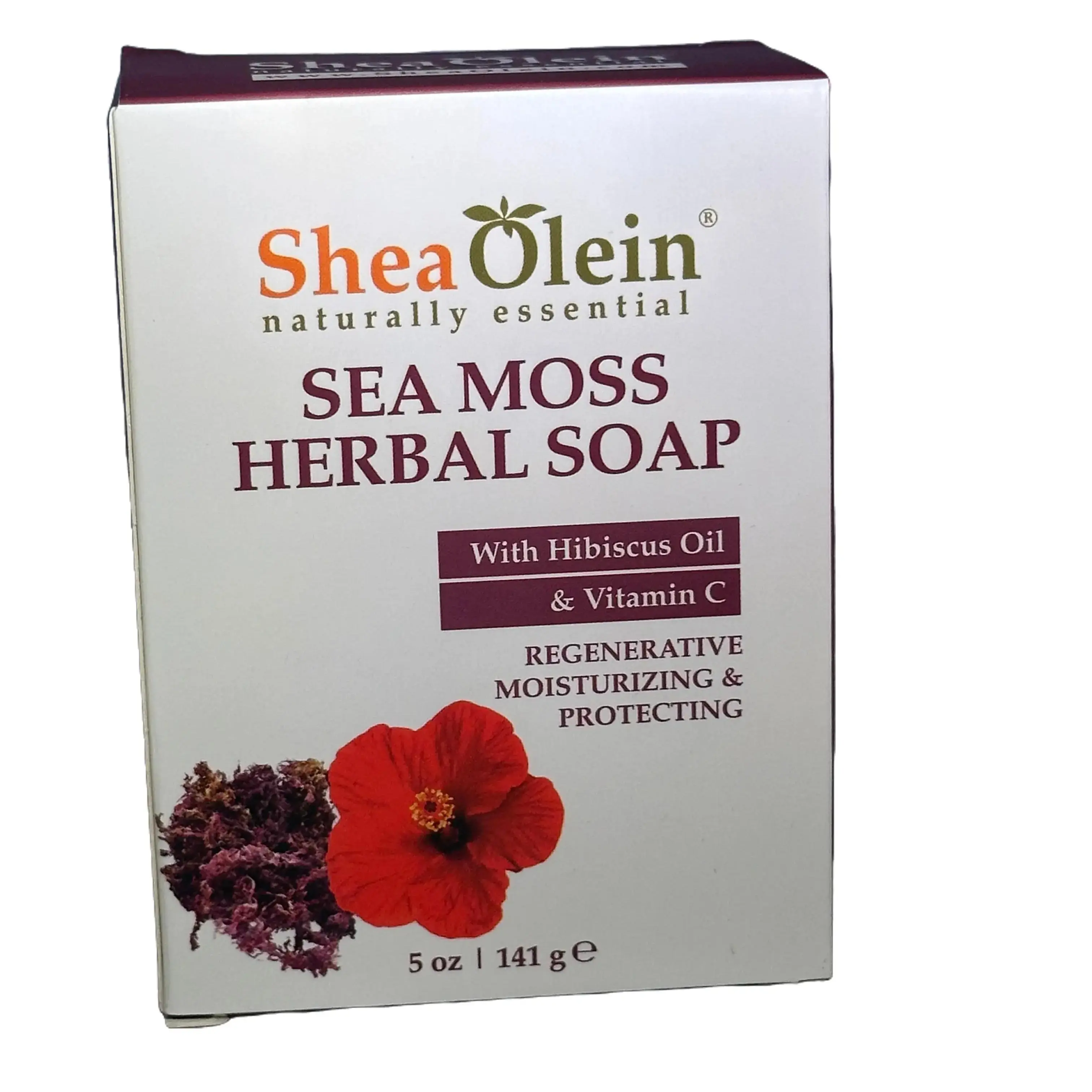 Shea Olein Organic Body Soap Sea Moss with Coconut Oil & Shea Olein Herbal Scent 5oz Unisex Cleansing Soap Cleanser for Combination Skin