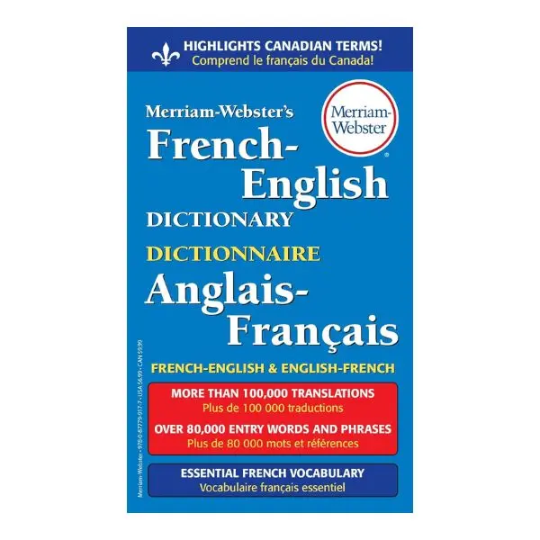 Merriam-Webster Inc Bilingual French-English Dictionary, Newest Edition, Mass-Market Paperback, Language Learning Tool