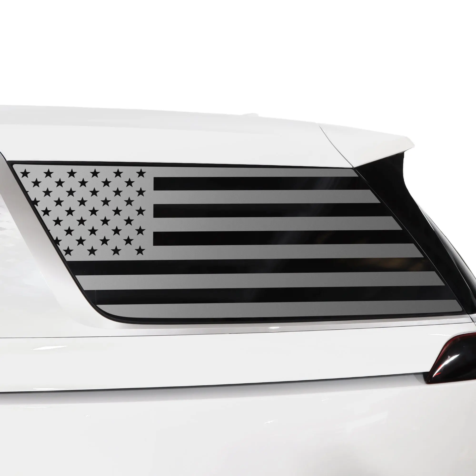 American Flag Quarter Window Decal for KIA Carnival 2022-2026 – Precut Matte Black Vinyl