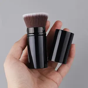 Flawless On-The-Go Skin: Sleek Retractable Kabuki Brush, Makeup Blending Brush for Seamless Blending & Oil-Free Application, Perfect for All Skin Types