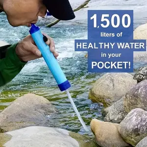 10000 Gallon Outdoor Personal Water Filter, Ultra-Light 0.01 Micron 4-Stage Filter System Portable Water Purifier Survival Straw Newon