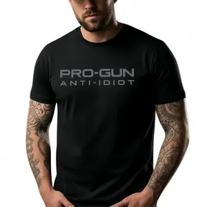 Pro-Gun Anti-Idiot T-Shirt | Tactical Second Amendment Tee | Men's Pro-2A Graphic Print Cotton Shirt | Bold Statement Apparel | 2A Rights Supporter Gift Idea | Casual Patriotic Wear,washed