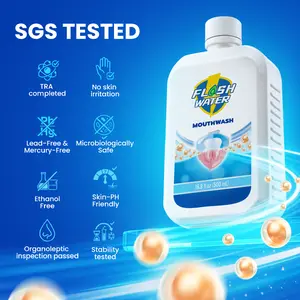 Flash Water Gentle Mouthwash, Alcohol-Free Non-Irritating Formula with Patented HAS Factor Technology, Daily Oral Care & Fresh Breath 16.9 fl oz 33.8 fl oz