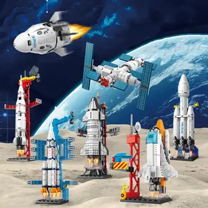 Space Shuttle Rocket Model Toy Set, Apollo Space Station Stem Building Block Sets, Building Blocks Model, Science Interest Stimulator, Unisex DIY Puzzle Toy Gift, Rocket Model Kit