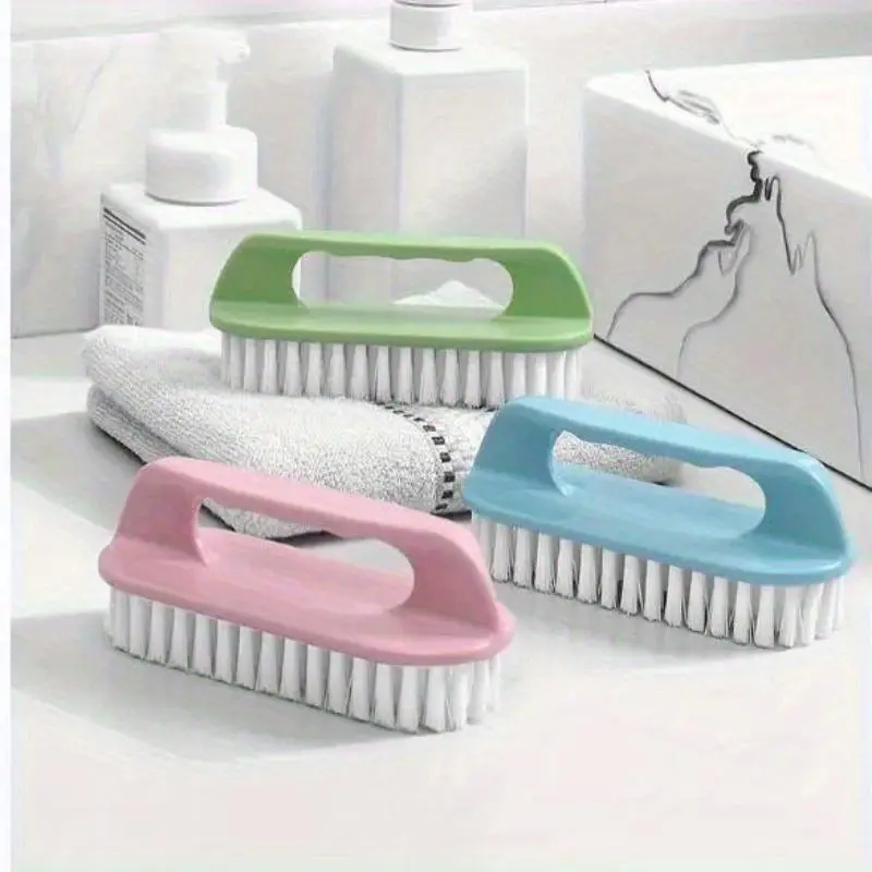 Random Color Laundry Cleaning Brush, 3 Counts Multifunctional Scrub Brush, Durable Plastic Cleaning Brush, Bathroom Cleaning Tool for Bathroom Kitchen Dormitory Hotel, Household Cleaning Tool, Cleaning Supplies, House Cleaning Tools
