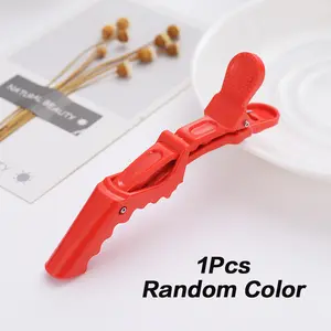 1PCS Alligator Hair Clips for Styling Sectioning, Non-slip Grip Clips for Hair Cutting, Durable Women Professional Plastic Salon Hairclip with Wide Teeth & Double- Hinged Design(Random Color )