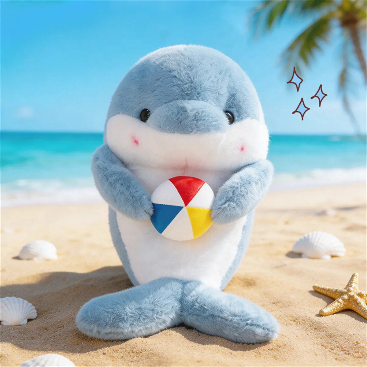 Hugging Ball Ocean Series Plush Toys, Soft Stuffed Animals, Huggable Stuffed Animal, Walrus/Seal/Dolphin,Cartoon Marine Life Decorations, Cute Animal Design, Educational Plush Animals for Kids' Room