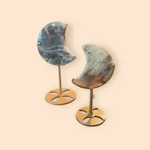 Moonstone Crescent With Stand - Perfect for Displaying and Decoration