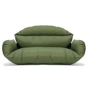 LeisureMod ES57C-DG 27 x 47 x 20 in. Hanging 2 Person Egg Swing Cushion, Dark Green