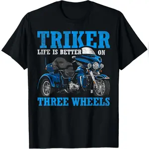 Triker - Life is Better On Three Wheels - Motorcycle Trike T-Shirt Relaxed Fit Cotton T-Shirt