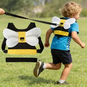 1 set yellow Cute anti-lost toddler walking harness, suitable for boys and girls, 2-in-1 safety harness, safe and breathable, walking safety harness