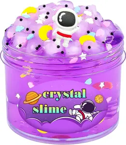 Summer Spring Gift Prefilled Clear Slime Pack, Mess Free, Non Sticky, Crystal Slime Toy for Kids, Easter Basket Fillers, Goodie Bag Stuffers, Kids Party Favors and Stress Relief Toy (Purple)