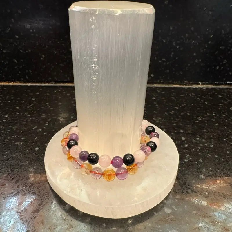 Selenite Charging Station Selenite Harmonizer and Plate SET $18 Charge & Cleanse Crystal Bracelets & Crystals agate crystal inner peace fire quartz ma