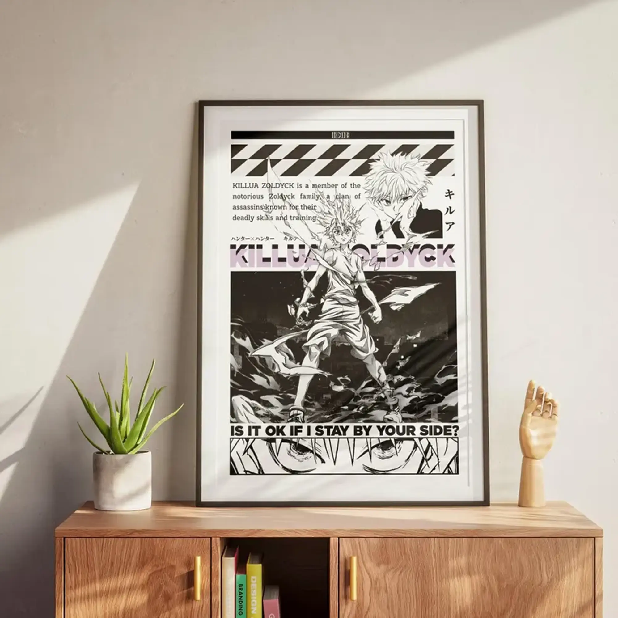 Killua Zoldyck Assassin Poster, Anime Manga Inspired Wall Art, Grunge Style Design, Gift For Fans