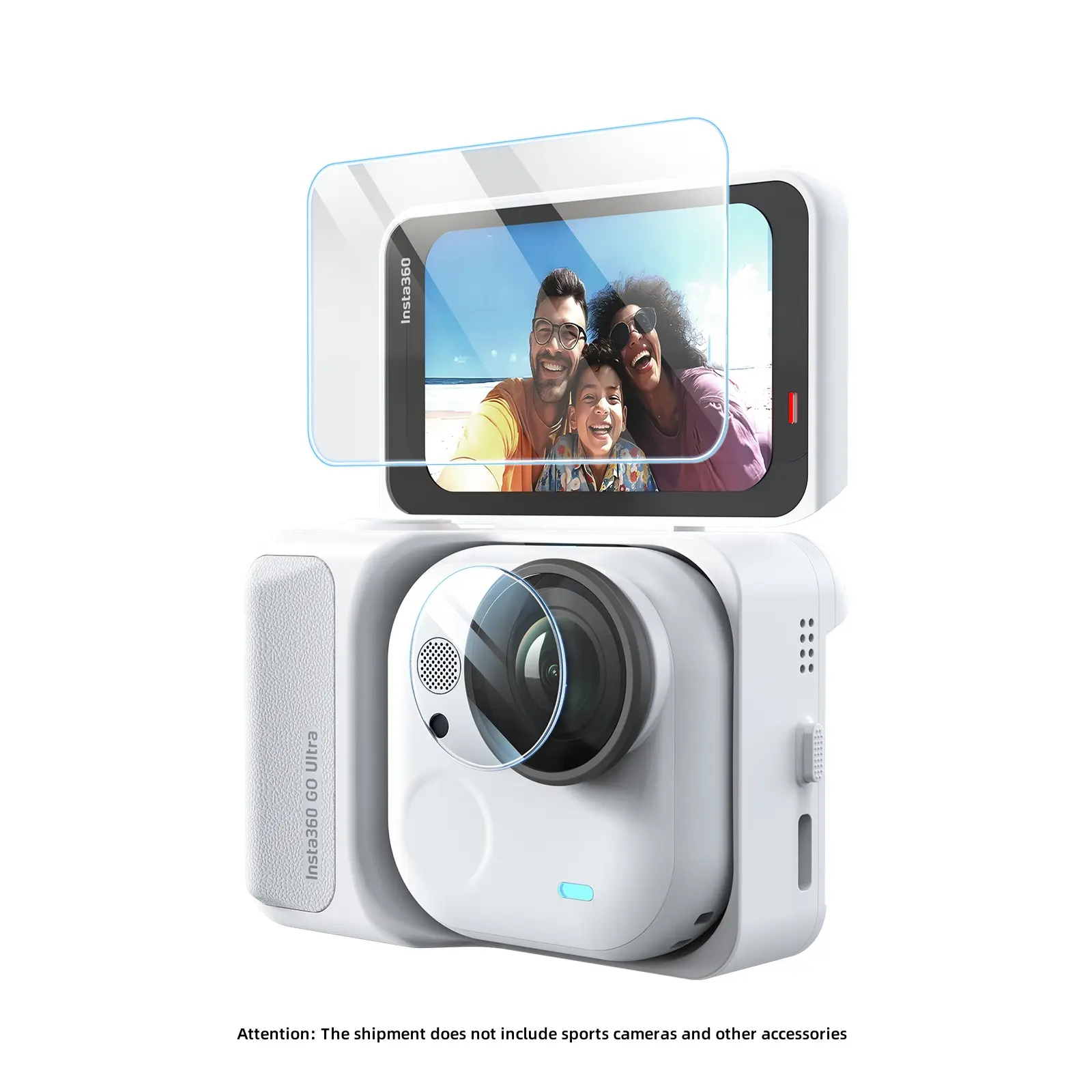 Insta360 Go Ultra Screen Tempered Glass Protector Cover, HD Clear Protective Film for Action Camera Accessories, Durable & Scratch-Resistant Design
