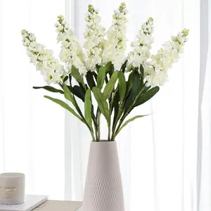 Snapdragon Silk Flowers Pink Delphinium Artificial Flowers, 6 Counts Antirrhinum Flowers 31.50in Real Looking Wedding Decor Decorative Fruit Ornaments