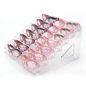 7 Layer Sunglasses Storage Box, Holds 14 Pairs, Acrylic Display Stand, Cosmetic Display Stand, Makeup Organizer, Nail Polish Rack, Essential Oil Holder, Acrylic Shelf