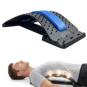 4-Level Adjustable Lumbar Support Back Stretcher Board with Acupressure Points – Sports & Outdoor Balance Training Equipment for Lower Back Pain Relief, Spine Decompression, Muscle Relaxation gym pin
