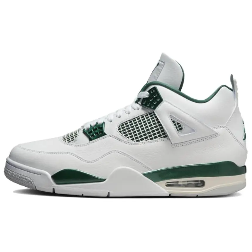 Jordan 4 Retro Oxidized Green Comfort Mid Top Basketball Shoes Unisex White Neutral Grey FQ8138-103