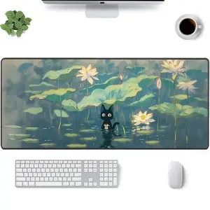 [Sale Up To 50%] Studio Ghibli Jiji in the Lotus Pond Mouse Pad Desk Mat
