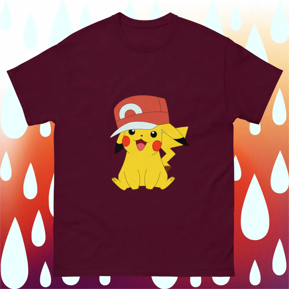 Pikachu with Ash Hat (Pokémon) - Classic Tee