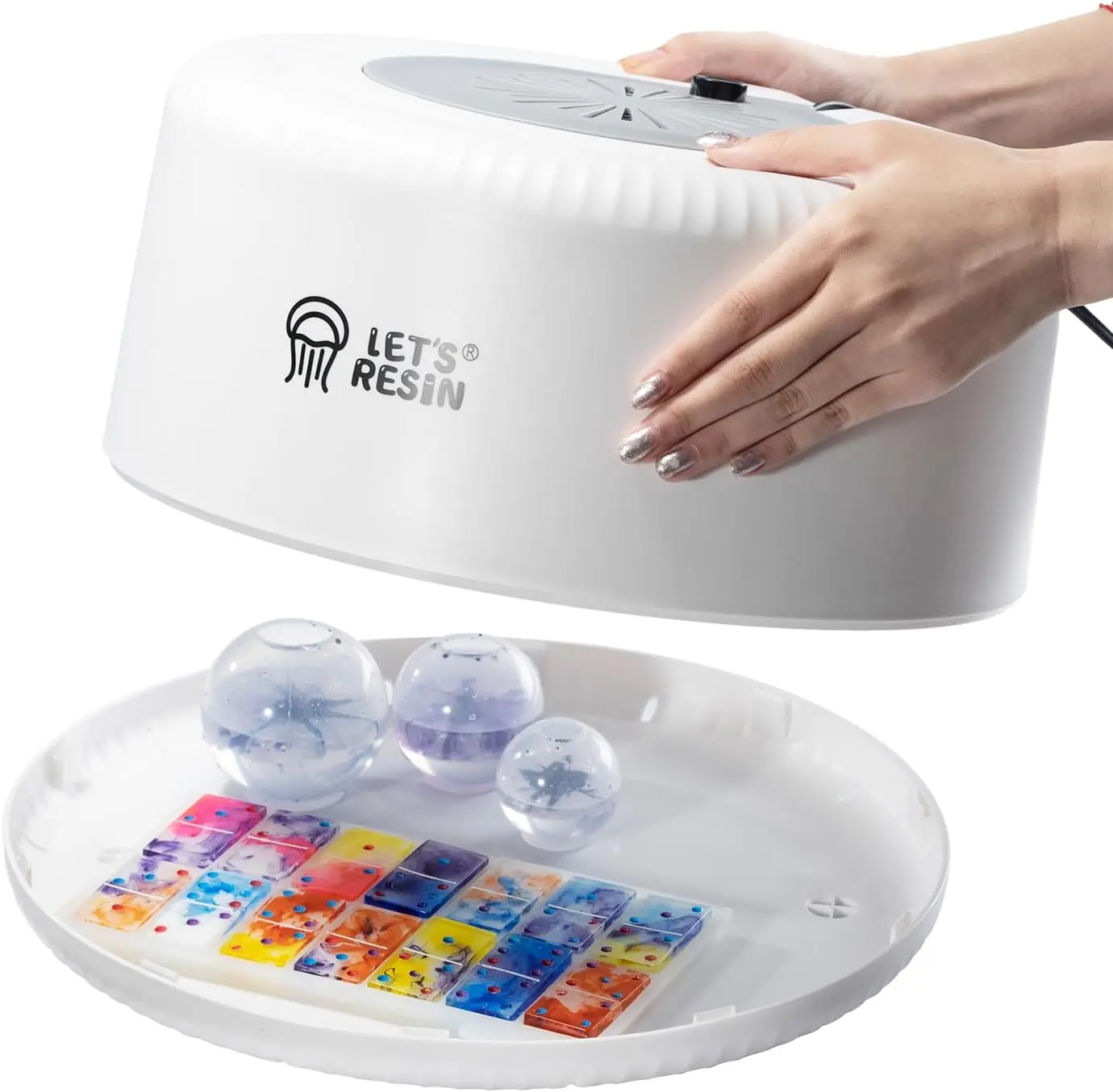 LET'S RESIN Curing Machine for Resin - 3 Hours Auto Dryer With Large Tray, One-Button Setting, No Deformation Quick Supplies for DIY, Silicone Molds, 3D Silicone Molds