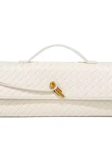Rectangular Woven Portable Crossbody Bag, PU Leather Bag, Elegant Handheld Design, Versatile Fashion for Streetwear and Travel, Unique Multi-Way Carry Style, Fashion crossbody bags