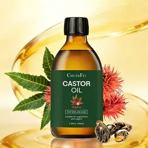 Organic Cold Pressed Castor Oil 100ML, Pure Unrefined, Rich in Vitamin E, Natural Moisturizer Hydrating for Skin & Hair, Body Care Oil, Suitable for Vegans & Vegetarians, Moisturizing