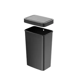 Kitchen Automatic Trash Can, 13.2 Gallon Plastic Motion Sensor Garbage Bin, Black
