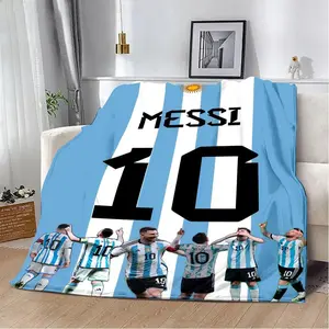 Messi  Blanket Lightweight Soft Flannel Blanket Football Fans Gifts Suitable For Sofa Beds Living Rooms Suitable For Children And Adults Birthday Gifts Holiday Party Halloween Blankets