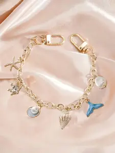 Ocean Style Bag Chain - Decorative Accessories, Suitable For Extension Chains Of Tote Bags, Shoulder Bags, Seaside Charm, Ocean Style Keychain, Oceanic Charms, Pendant Designs Such As Starfish, Shells, Bag Accessories, Beach Style, Bag Extender Chain