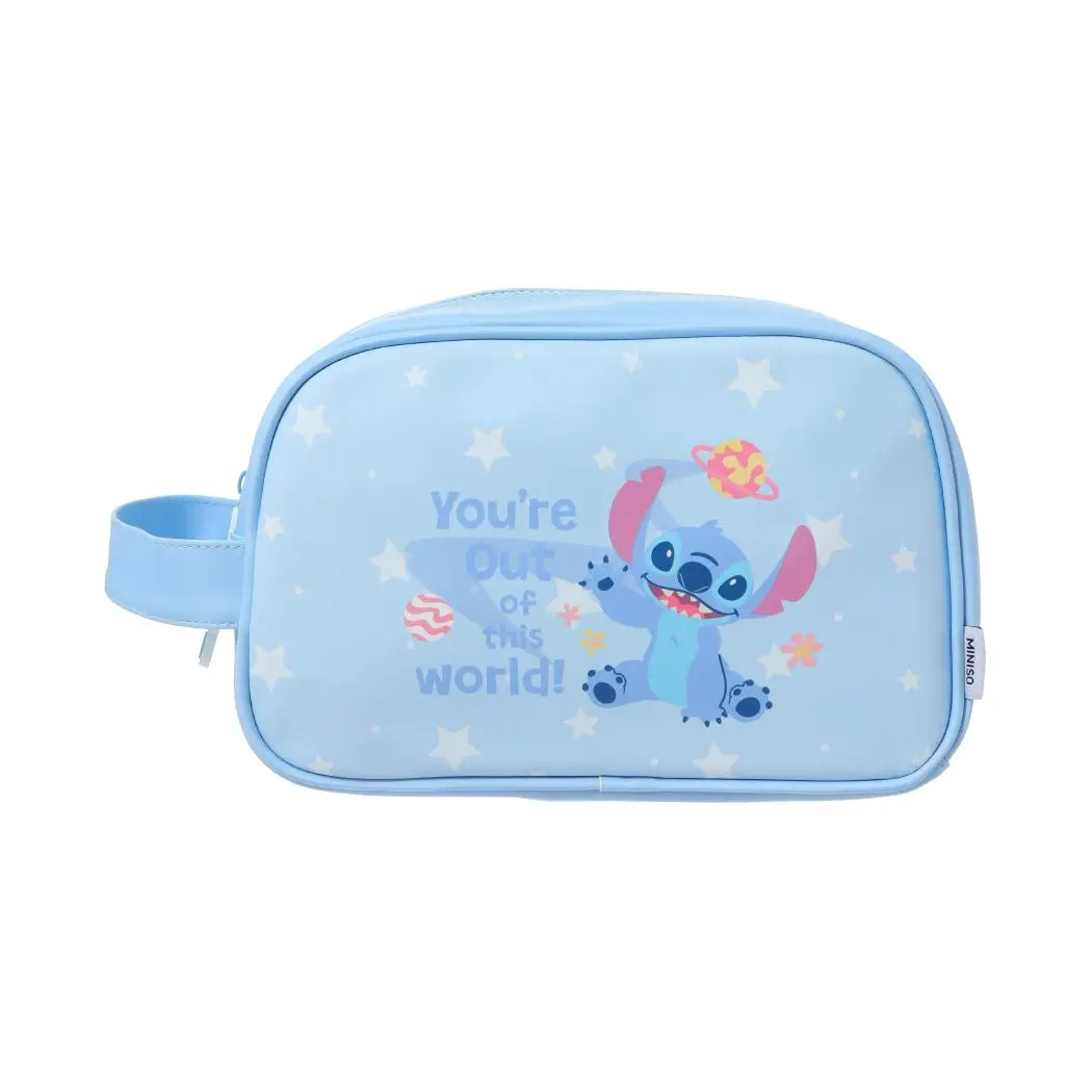Disney Stitch Print Makeup Bag for Women, Cute Cartoon Rubber Pouch - Lightweight Makeup Storage Organizer for Travel, Cartoon Packaging Make-Up Bags, Makeup Pouch For Purse, Handheld Cosmetic Pouch