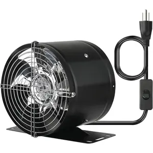 6 Inch Inline Duct Fan, with  Low Noise High Air Flow Extractor Fan Metal Exhaust Fan with Bracket and Mesh for Basement, Garage, Attic, Kitchen(Black)