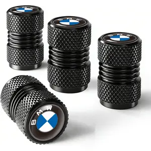 Set of 4 valve caps for BMW car tires; tire valve cap; tire valve cap cover; suitable for medium and small tires, including motorcycle tires.