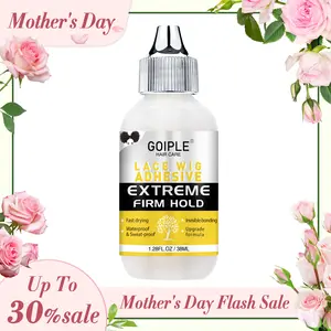 【Mother's Day】Lace Glue for Wigs 38ML- Strong Hold Transparent Wig Adhesive for Lace Front Wigs Waterproof Hair Bonding Glue for Natural Look Poly Gel Haircare