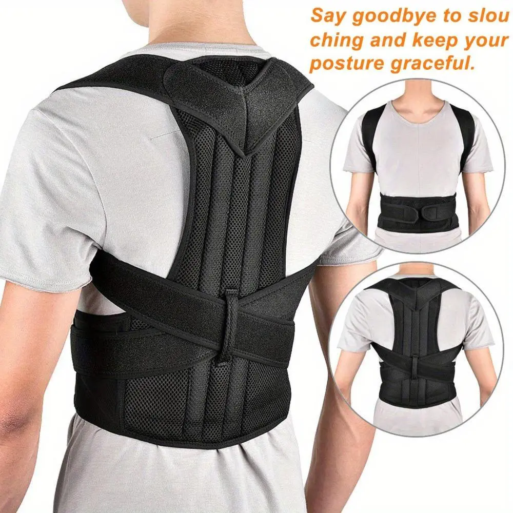 Adjustable Posture Corrector Brace – Back Support for Hunchback Correction & Posture Improvement, Breathable, Comfortable, Invisible Wear, Office & Home Essential, Breathable Back Straightener