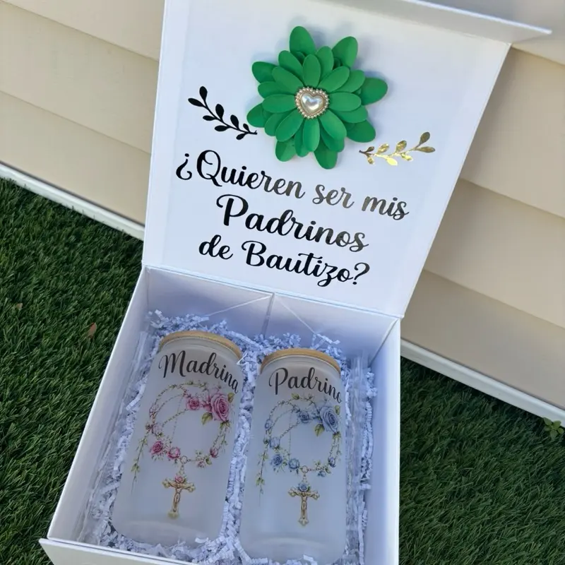 Thick Insulated Sturdy Porcelain Mug "Will You Be My Godparents?" Surprise Gift Box for Kitchen Drinkware Use