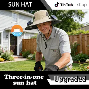 Solar fan outdoor fishing hat,sun hat withfan,solar powered fan hat,outdoor wide brimsun hat,men and women 2 pack solarpowered fans,outdoor fising camping sportsworking fan hat.