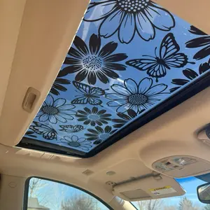 DC Prints Butterfly Sunflowersun roof Car Decal for Vinyl Window Decal - Removable, Not Reusable, Water-Resistant, Suitable for Extreme Weather Conditions, decals for trucks