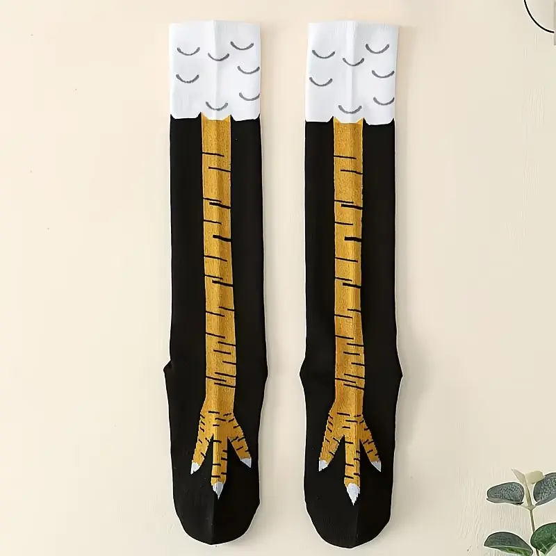 3 or 6 Pairs Wacky Chicken Claw Socks, Knitted Polyester Pawsocks for Men & Women, Funny Casual Fashion Socks, Wacky Socks