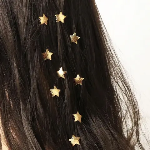 10pcs Star-Shaped Braided Hair Clips, Barrettes Hair Clips, Super Cute Clips, Fun Hair Clips, Decorative Hair Clips, Metal Beaded Hair Accessories, Fashionable Hair Decorations, Stylish Hair Pins for Women, Hair Accessories For Braids