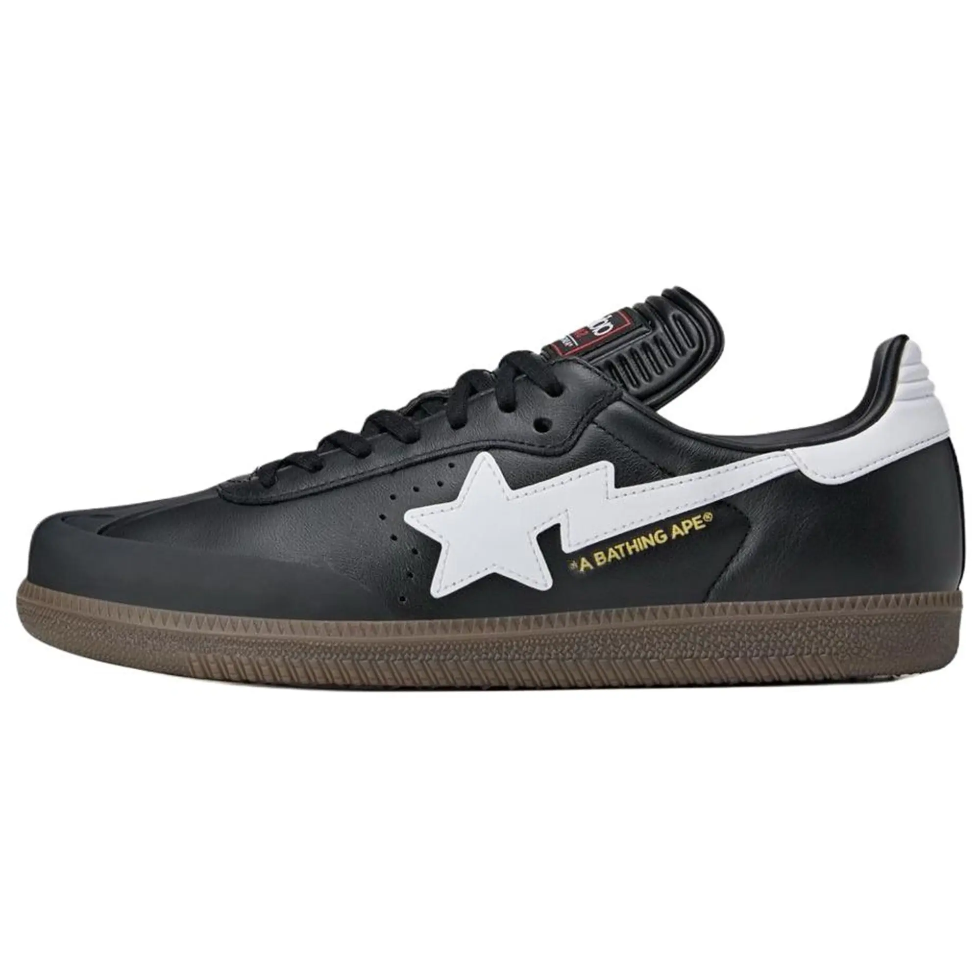Adidas BAPE x Samba 'Black White Gum' Athletic Footwear, Men's/Women's Sports Shoes, High-Traction Sneaker, Walking Shoes, Training, Kids 6.5, Casual, Men's 9, Realistic Sizing