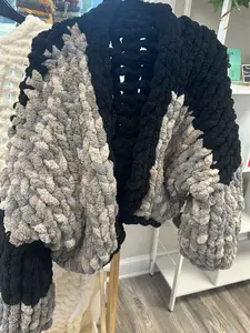 Chunky Chenille Handcrafted Crochet Jacket