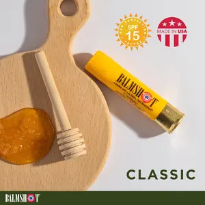 BALMSHOT Classic Beeswax Lip Balm with SPF 15 -- Real Shotgun Shell Design, Non-Lethal Dispenser, USA Made, Double Barrel Sunscreen to Prevent Sun & Windburn, Smooth Vanilla, Great Gift, Loaded with Aloe