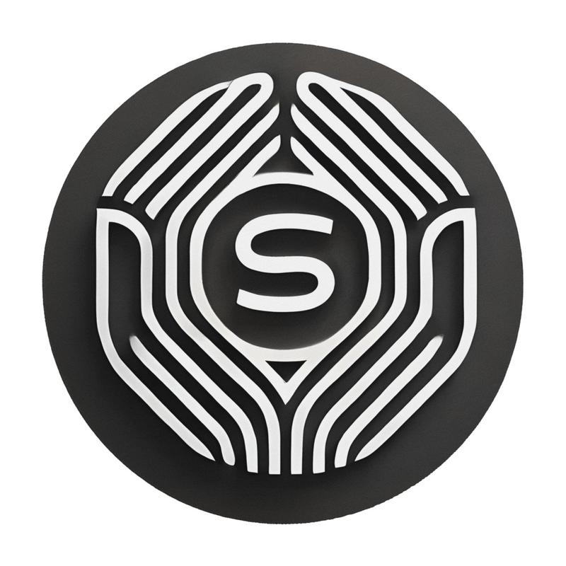 Black Round mouse pad White Logo