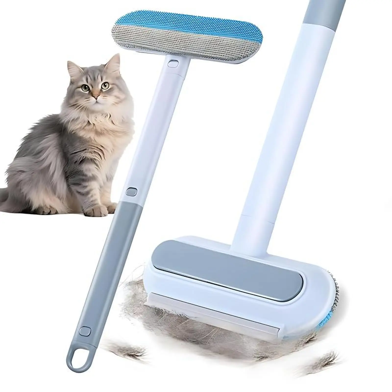[4 in 1]Pet Hair Removal Tool, Multi-functional, Reusable, Washable Lint Cleaner for Dog and Cat Hair, Gentle on Furniture, Effective on Carpets, Clothing, Bedding,Pet Hair Remover for Furniture, Cat/Dog Hair Remover with Extra long Handle