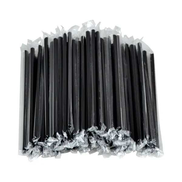 Individually Wrapped Disposable Plastic Straws for Travel, Office, Party, Juice, Cocktails
