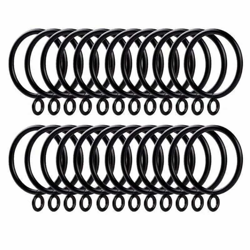 TWOPAGES 32Pcs Black Metal Curtain Eyelet Rings, Heavy-Duty Fit for Most Curtain Rods, Ideal for Pinch Pleat, Goblet & Tailored Curtains, Perfect for Curtains, Shower Curtains & Liners in Bedroom & Living Room, Summerwins Deals For You