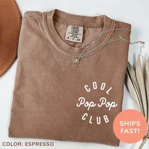Comfort Colors Cool PopPop Club Shirt, Father's Day Shirt, Pregnancy Announcement Shirt for PopPop, Cool Grandpa Shirt, Gift from Grandkids